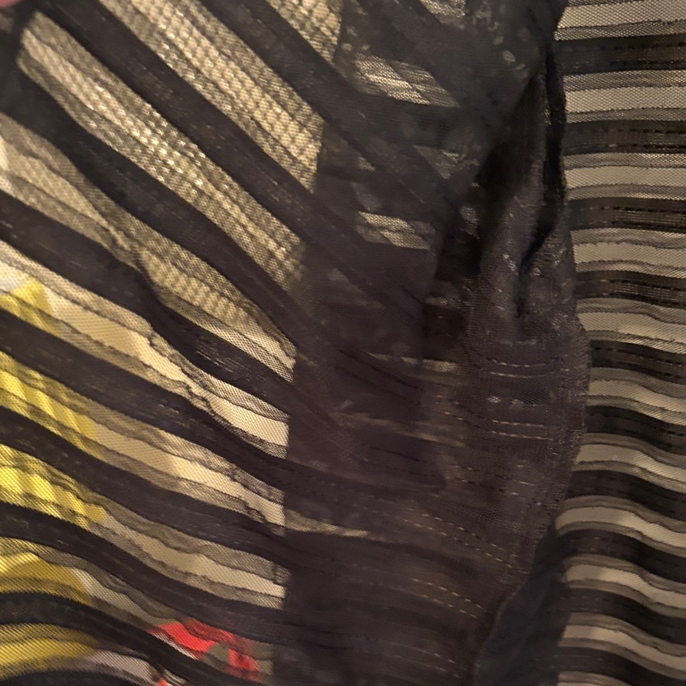 Ruby Rd. Black Sheer Patterned Open-Front Jacket - image 3